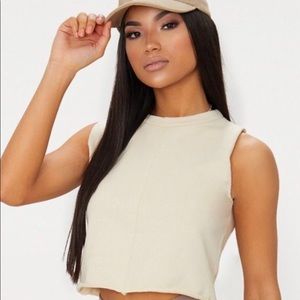 Cream Sweater crop Top